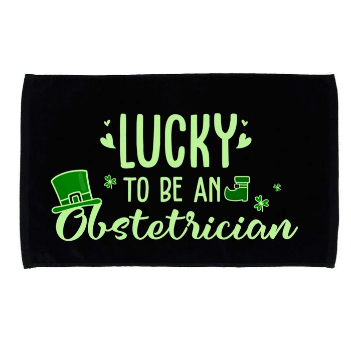 Lucky Obstetrician Gift Funny Obstetrician St Patrick Outfit Gift Microfiber Hand Towel