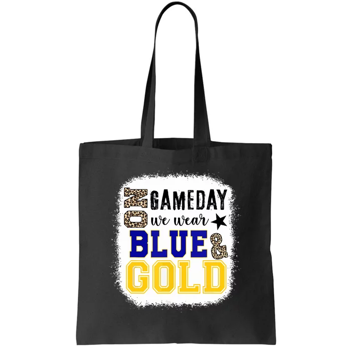 Leopard On Game Day Football We Wear Gold And Blue Gift Tote Bag