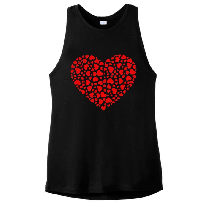 Lots Of Hearts Valentine's Days Ladies Tri-Blend Wicking Tank