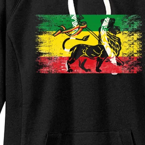 Lion Of Judah Rasta Ethiopian Reggae Old Ethiopia Flag Fan Gift Women's Fleece Hoodie