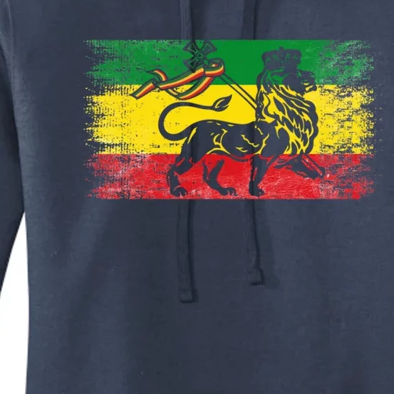 Lion Of Judah Rasta Ethiopian Reggae Old Ethiopia Flag Fan Gift Women's Pullover Hoodie