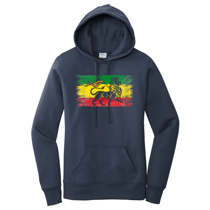 Lion Of Judah Rasta Ethiopian Reggae Old Ethiopia Flag Fan Gift Women's Pullover Hoodie