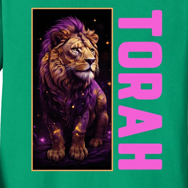 Lion Of Judah Messianic Hebrew Roots Torah Observant Kids Long Sleeve Shirt