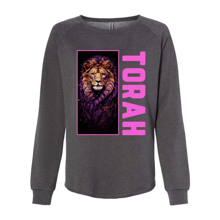 Lion Of Judah Messianic Hebrew Roots Torah Observant Womens California Wash Sweatshirt