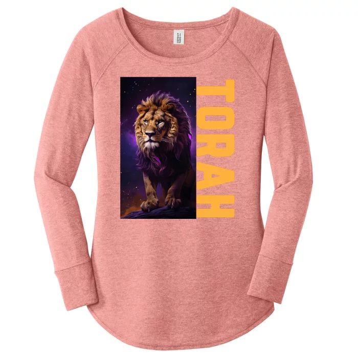 Lion Of Judah Messianic Hebrew Roots Torah Observant Women's Perfect Tri Tunic Long Sleeve Shirt