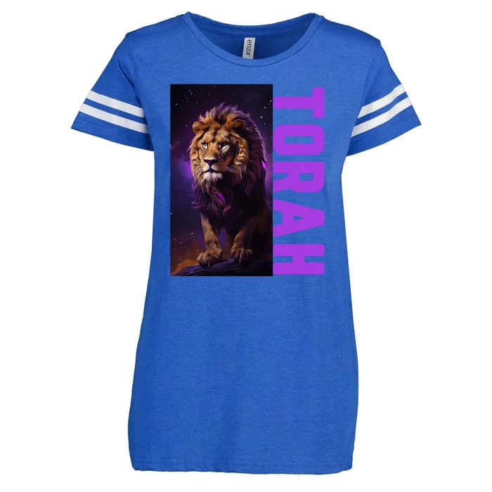 Lion Of Judah Messianic Hebrew Roots Torah Observant Enza Ladies Jersey Football T-Shirt