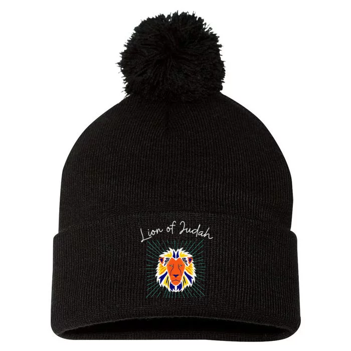 Lion of Judah Pom Pom 12in Knit Beanie