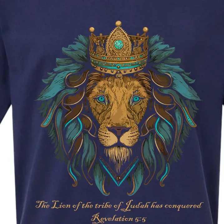 Lion Of Judah Jesus Revelation Bible Verse Christian Sueded Cloud Jersey T-Shirt