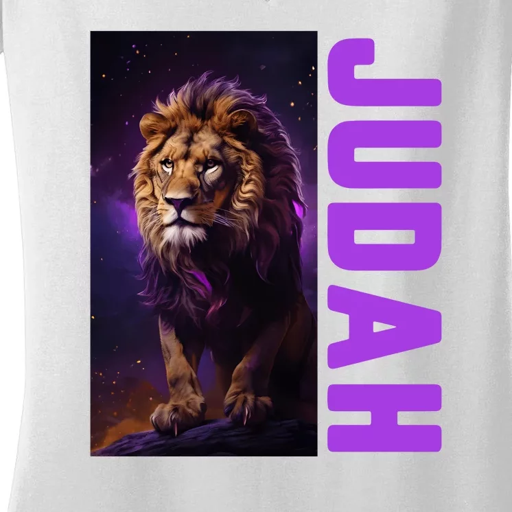 Lion Of Judah Messianic Hebrew Roots Torah Observant Women's V-Neck T-Shirt