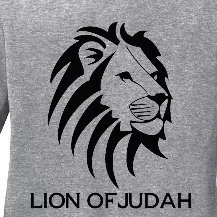 Lion Of Judah Christian Inspirational Ladies Long Sleeve Shirt