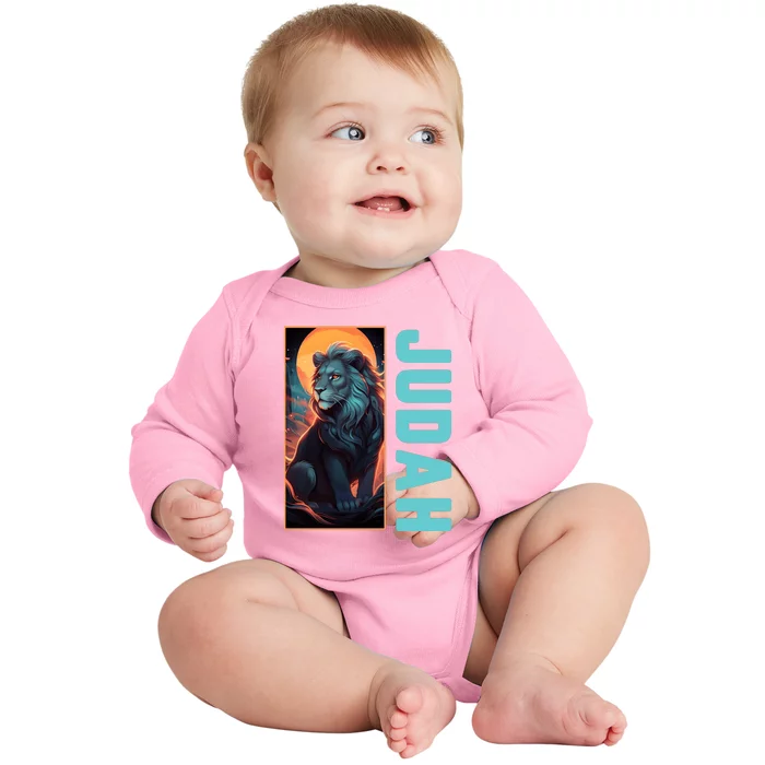 Lion Of Judah Messianic Hebrew Roots Torah Observant Yeshua Baby Long Sleeve Bodysuit