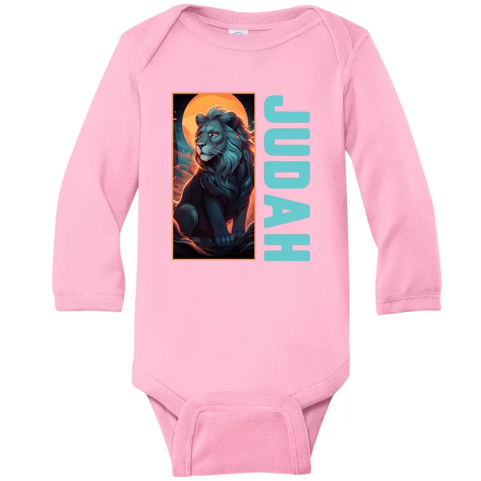 Lion Of Judah Messianic Hebrew Roots Torah Observant Yeshua Baby Long Sleeve Bodysuit