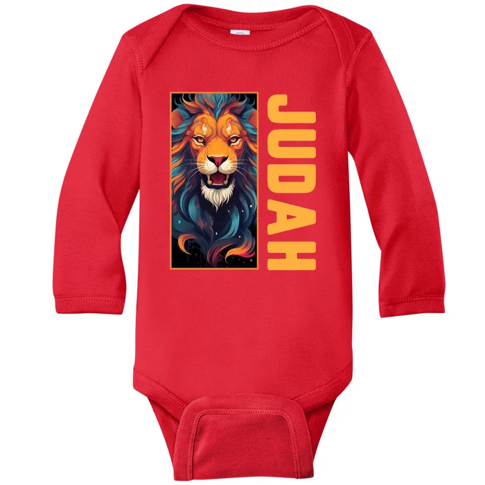 Lion Of Judah Messianic Hebrew Roots Torah Observant Yeshua Baby Long Sleeve Bodysuit