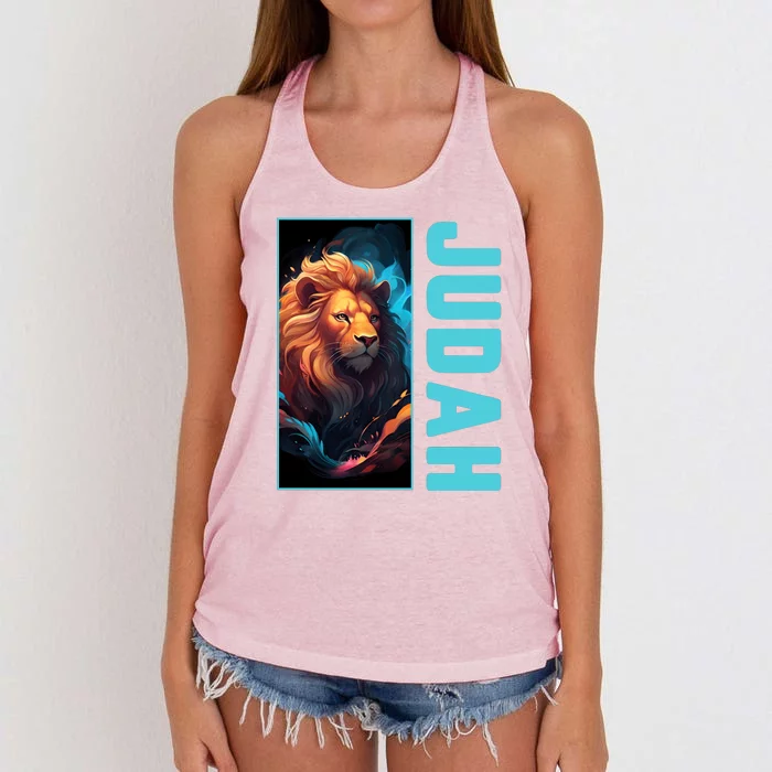 Lion Of Judah Messianic Hebrew Roots Torah Observant Yeshua Women's Knotted Racerback Tank