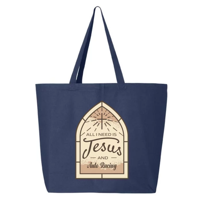 Lover Of Jesus And Auto Racing Fan Gift 25L Jumbo Tote