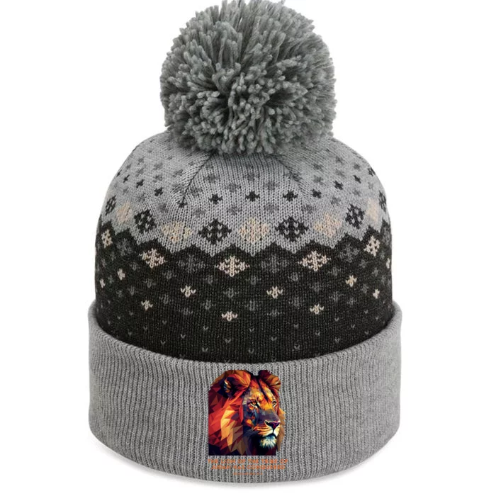 Lion Of Judah Jesus Revelation Bible Verse Christian The Baniff Cuffed Pom Beanie