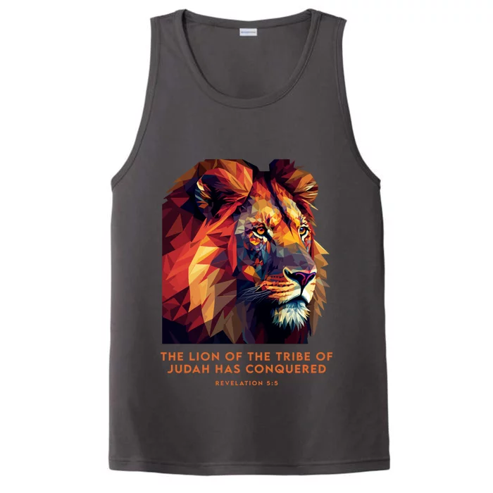 Lion Of Judah Jesus Revelation Bible Verse Christian Performance Tank