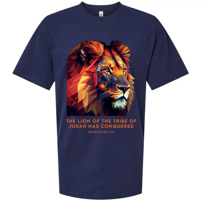 Lion Of Judah Jesus Revelation Bible Verse Christian Sueded Cloud Jersey T-Shirt