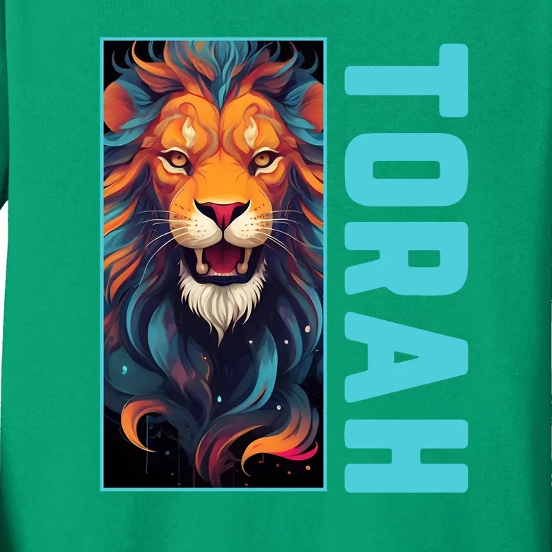 Lion Of Judah Messianic Hebrew Roots Torah Observant Kids Long Sleeve Shirt