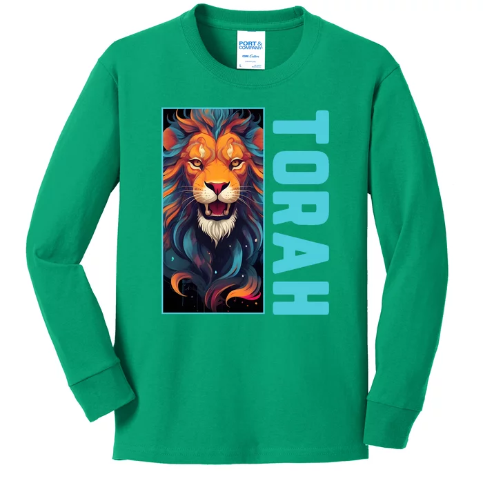 Lion Of Judah Messianic Hebrew Roots Torah Observant Kids Long Sleeve Shirt