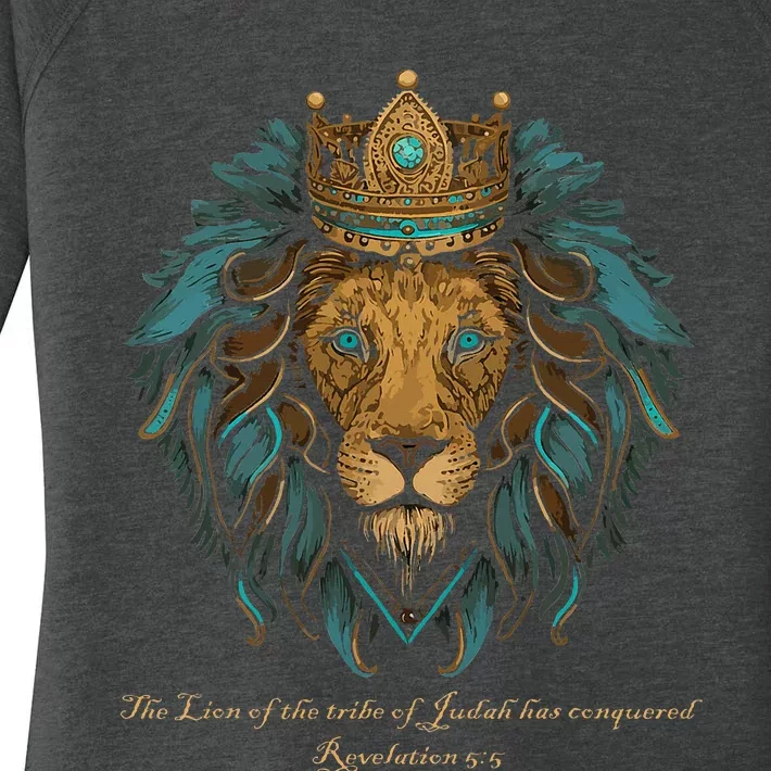 Lion Of Judah Jesus Revelation Bible Verse Christian Women's Perfect Tri Tunic Long Sleeve Shirt