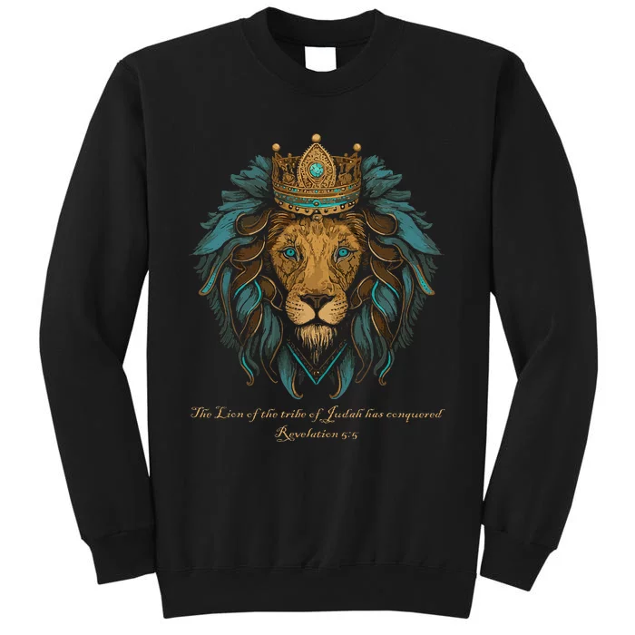 Lion Of Judah Jesus Revelation Bible Verse Christian Tall Sweatshirt