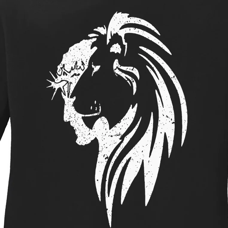 Lion Of Judah Jesus Christian Faith Men Women Gifts Ladies Long Sleeve Shirt