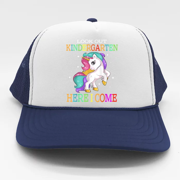 Look Out Kindergarten Here I Come Unicorn Back To School Trucker Hat