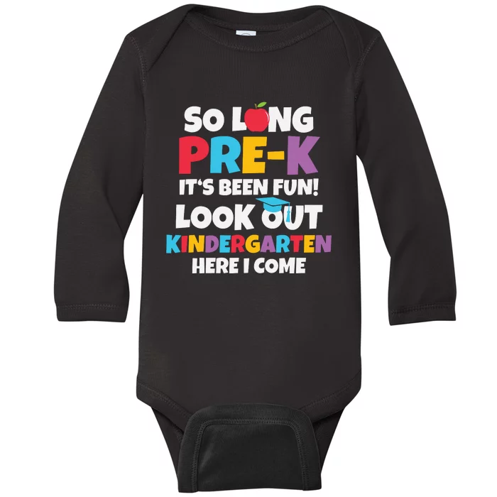 Look Out Kindergarten PreK Graduate Preschool Graduation Baby Long Sleeve Bodysuit