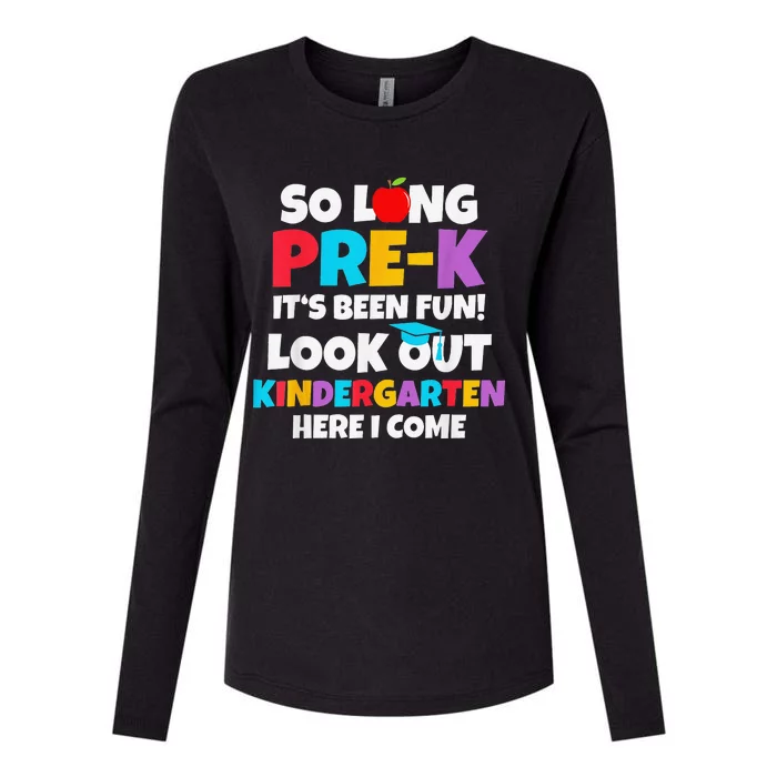 Look Out Kindergarten PreK Graduate Preschool Graduation Womens Cotton Relaxed Long Sleeve T-Shirt