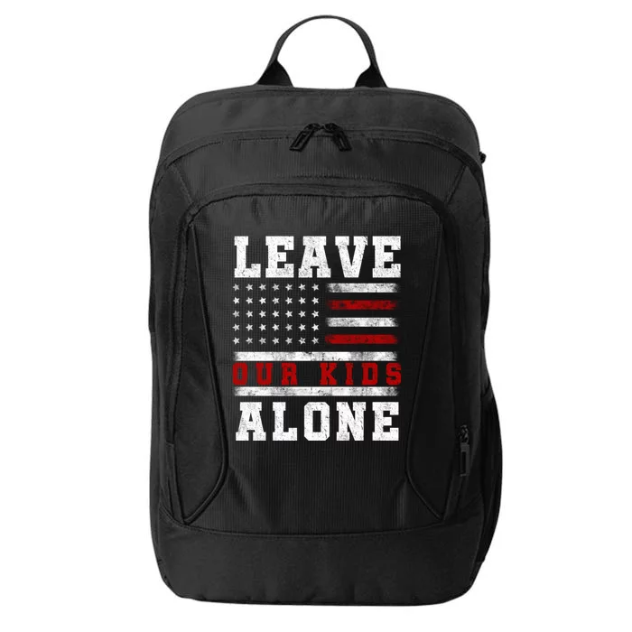 Leave Our Kids Alone Vintage USA Flag Tee City Backpack