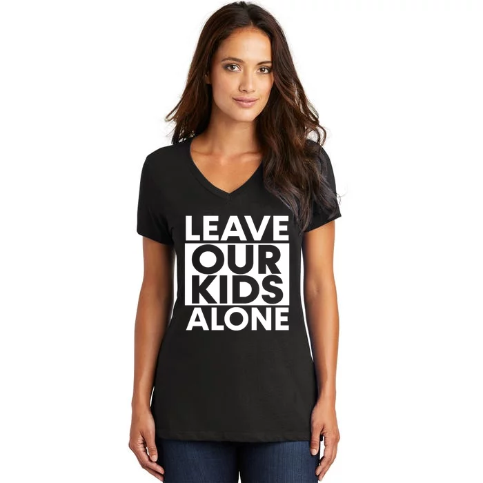 Leave Our Kids Alone Vintage USA Flag Tee Women's V-Neck T-Shirt