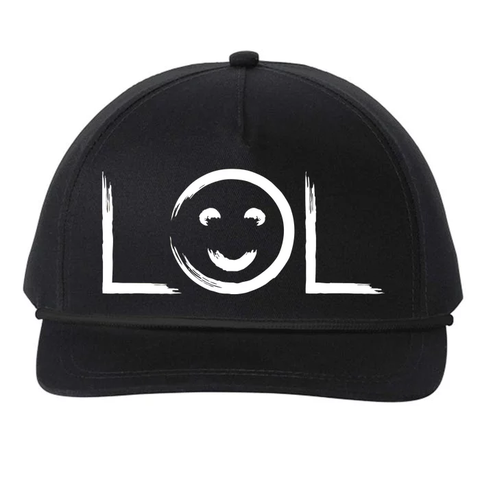 LOL Smiley Face Emoji Snapback Five-Panel Rope Hat