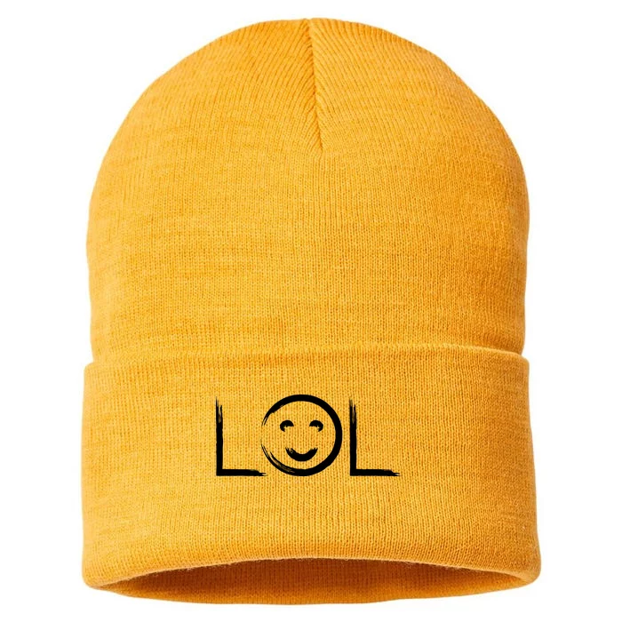 LOL Smiley Face Emoji Sustainable Knit Beanie