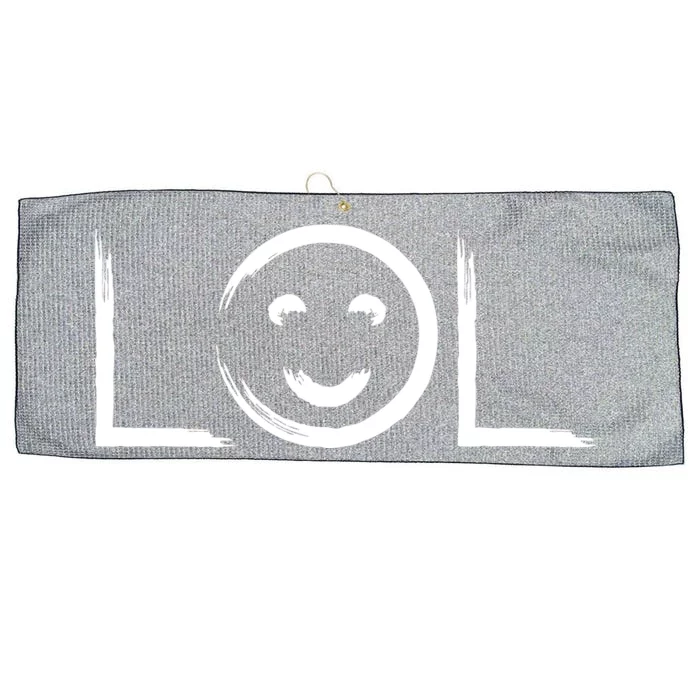 LOL Smiley Face Emoji Large Microfiber Waffle Golf Towel