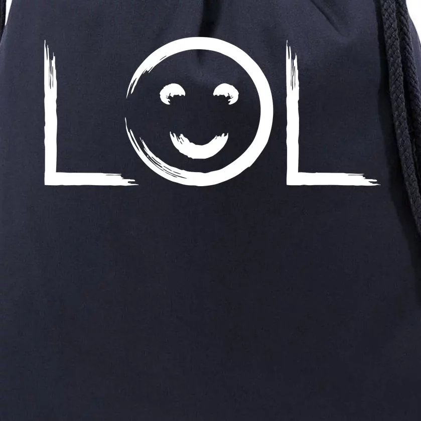 LOL Smiley Face Emoji Drawstring Bag