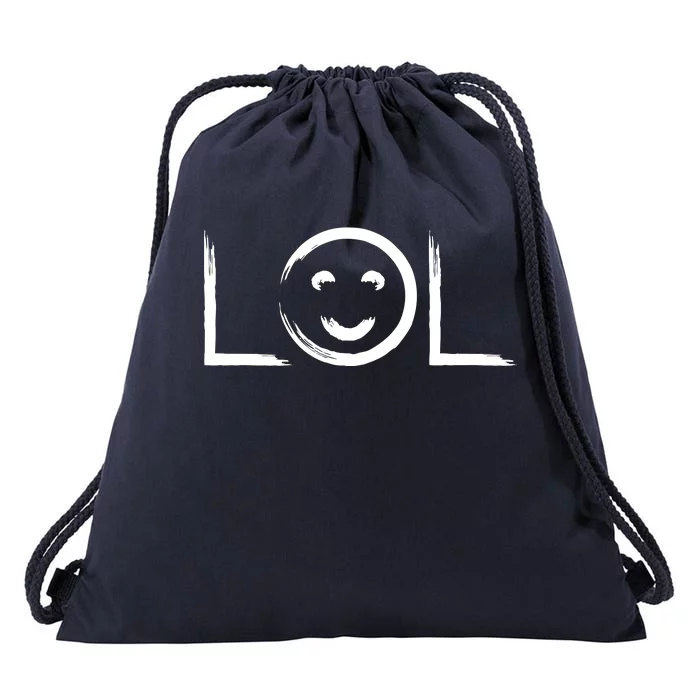 LOL Smiley Face Emoji Drawstring Bag