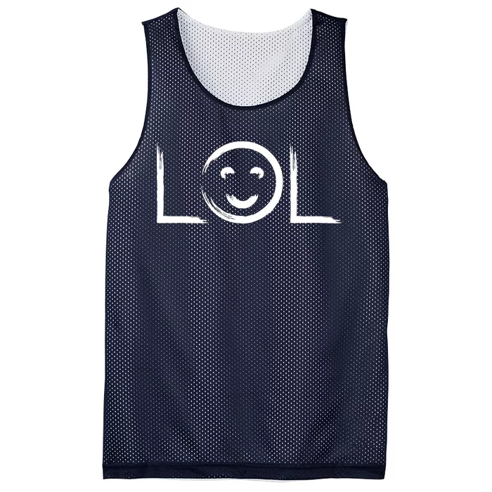 LOL Smiley Face Emoji Mesh Reversible Basketball Jersey Tank