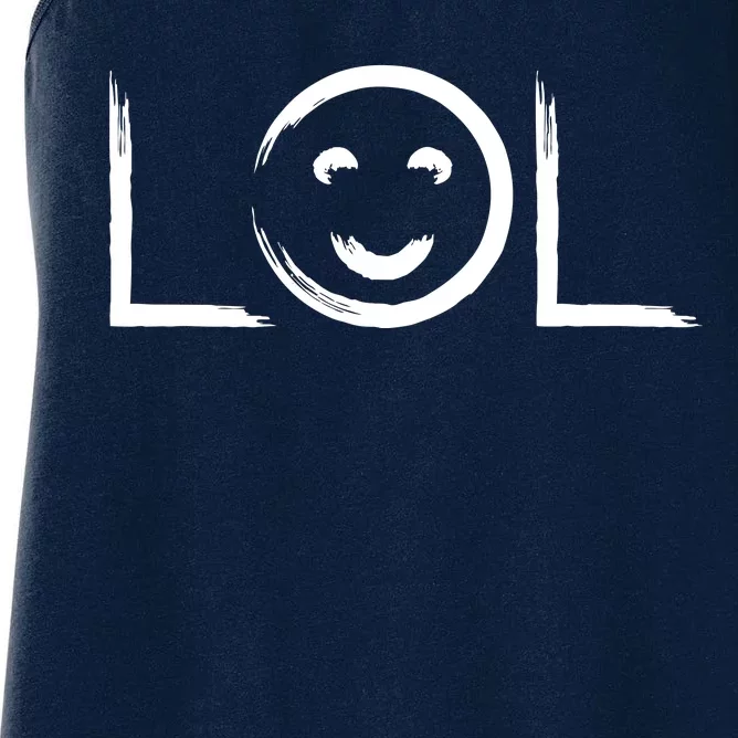 LOL Smiley Face Emoji Women's Racerback Tank