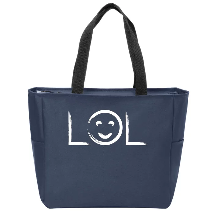 LOL Smiley Face Emoji Zip Tote Bag