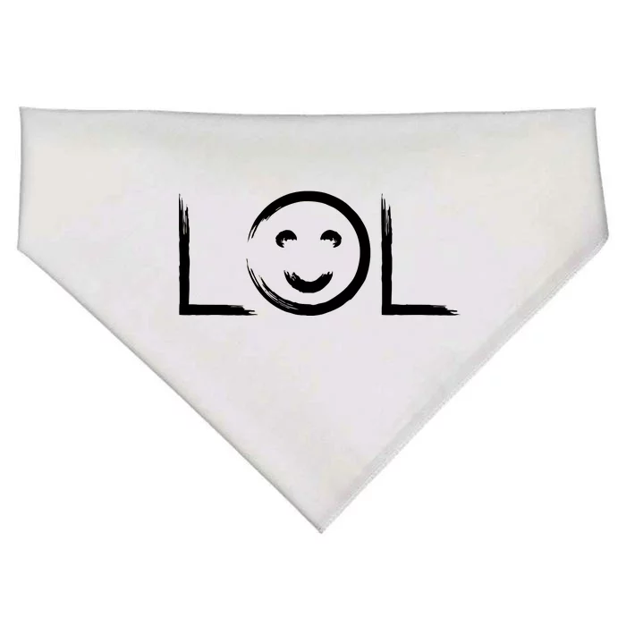 LOL Smiley Face Emoji USA-Made Doggie Bandana