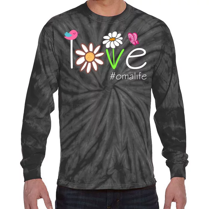 Love Oma Life Cute Matching Family Tie-Dye Long Sleeve Shirt