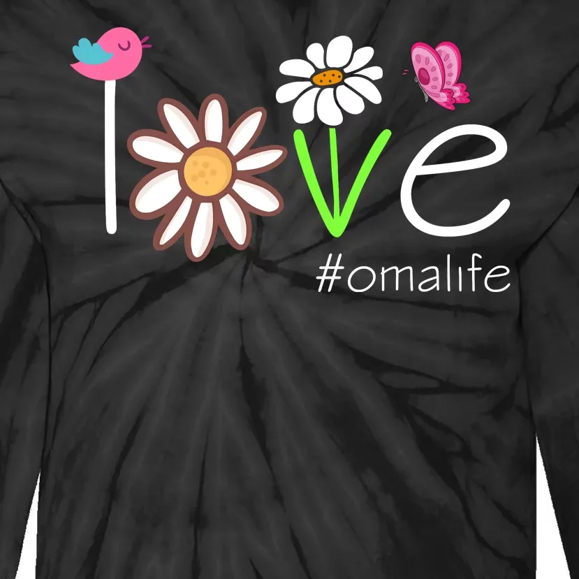 Love Oma Life Cute Matching Family Tie-Dye Long Sleeve Shirt