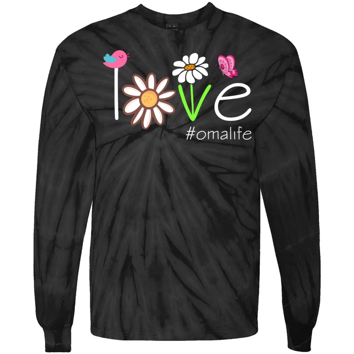 Love Oma Life Cute Matching Family Tie-Dye Long Sleeve Shirt