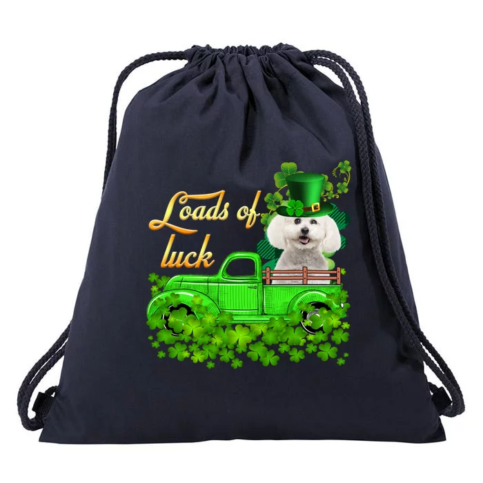 Loads Of Luck Truck Bichon Frise St Patrick's Day Cute Gift Drawstring Bag