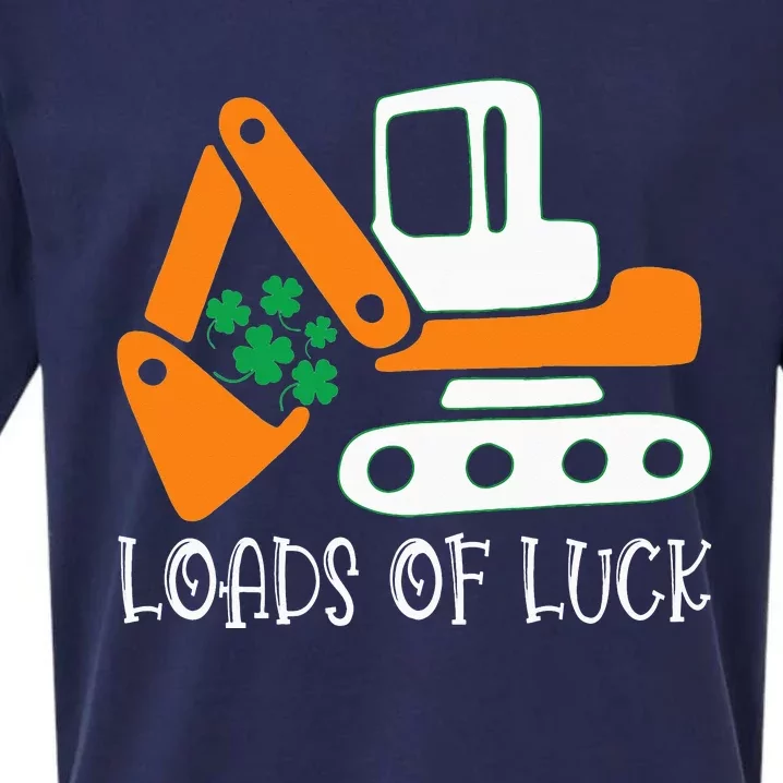 Loads Of Luck Excavator Digger St Patricks Day Sueded Cloud Jersey T-Shirt