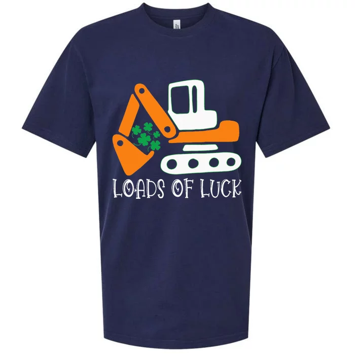 Loads Of Luck Excavator Digger St Patricks Day Sueded Cloud Jersey T-Shirt