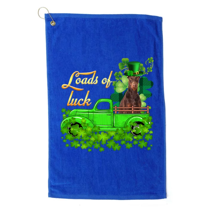 Loads Of Luck Truck Dober St Patrick's Day Cute Gift Platinum Collection Golf Towel