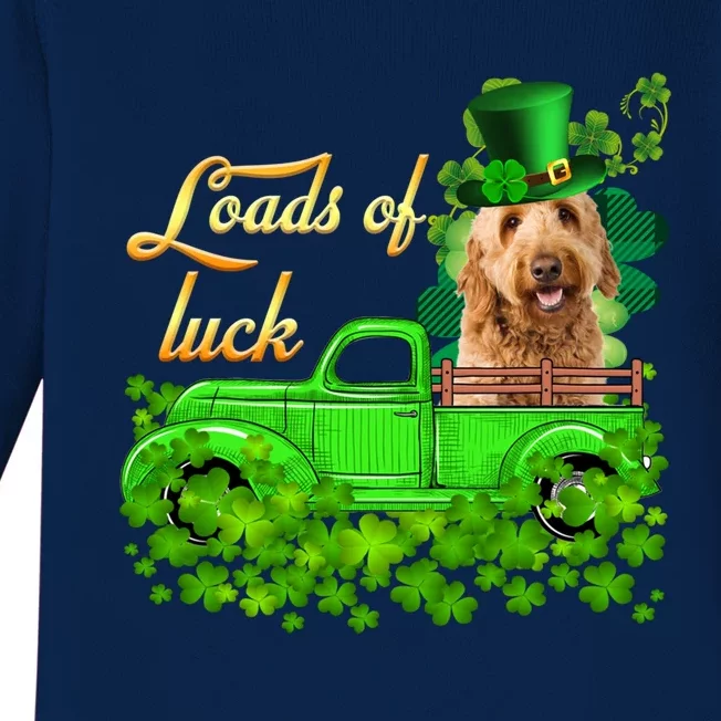 Loads Of Luck Truck Goldendoodle St Patrick's Day Gift Baby Long Sleeve Bodysuit