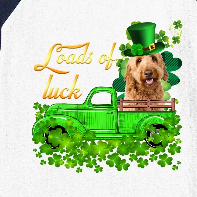 Loads Of Luck Truck Goldendoodle St Patrick's Day Gift Baseball Sleeve Shirt